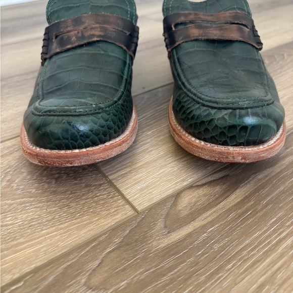 Freebird by Steven Monalisa Green and Brown Leather Mule Shoes Women’s Size 8 - Picture 3 of 14